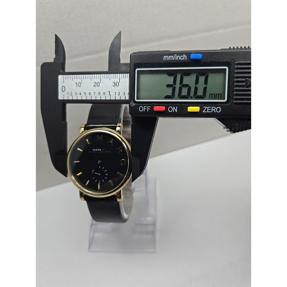 Womens Marc Jacobs Baker Watch Gold Tone Black Dial New Battery Dress Work Gift - Picture 6 of 13